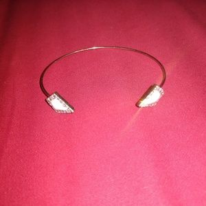 Delicate wire bangle bracelet with sparkles